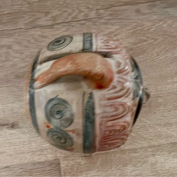 Mexican Face Coin Piggy Bank Tonala Folk Art Terra Cotta Pottery 1920-50s Vtg - Picture 5 of 8